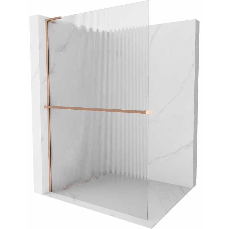 Mexen Kioto+ L dušo sienelė su Walk-in stalčiumi 70 x 200 cm, matinė, šlifuota varis - 800-070-123-65-09