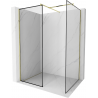 Mexen Kioto dušo siena Walk-in 70 x 70 cm, juodas raštas, auksinis - 800-070-202-50-70-070