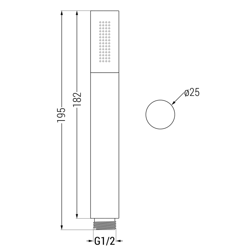 Mexen R-70 dušo rankena 1-funkcinė, balta - 79570-20
