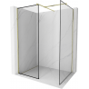 Mexen Kioto dušo sienelė Walk-in 150 x 120 cm, juodas raštas, auksinė šlifuota - 800-150-202-55-70-120