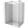 Mexen Kioto Walk-in dušo siena 70 x 70 cm, juodas raštas, rožinė auksas - 800-070-202-60-70-070