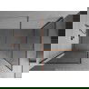 Mexen Kioto dušo siena Walk-in 140 x 70 cm, juodas raštas, rožių auksas - 800-140-202-60-70-070