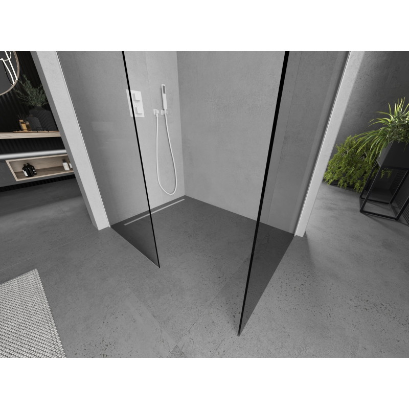 Mexen Kioto Dušo kabinos sienelė Walk-in 95 x 90 cm, permatoma, balta - 800-095-202-20-00-090