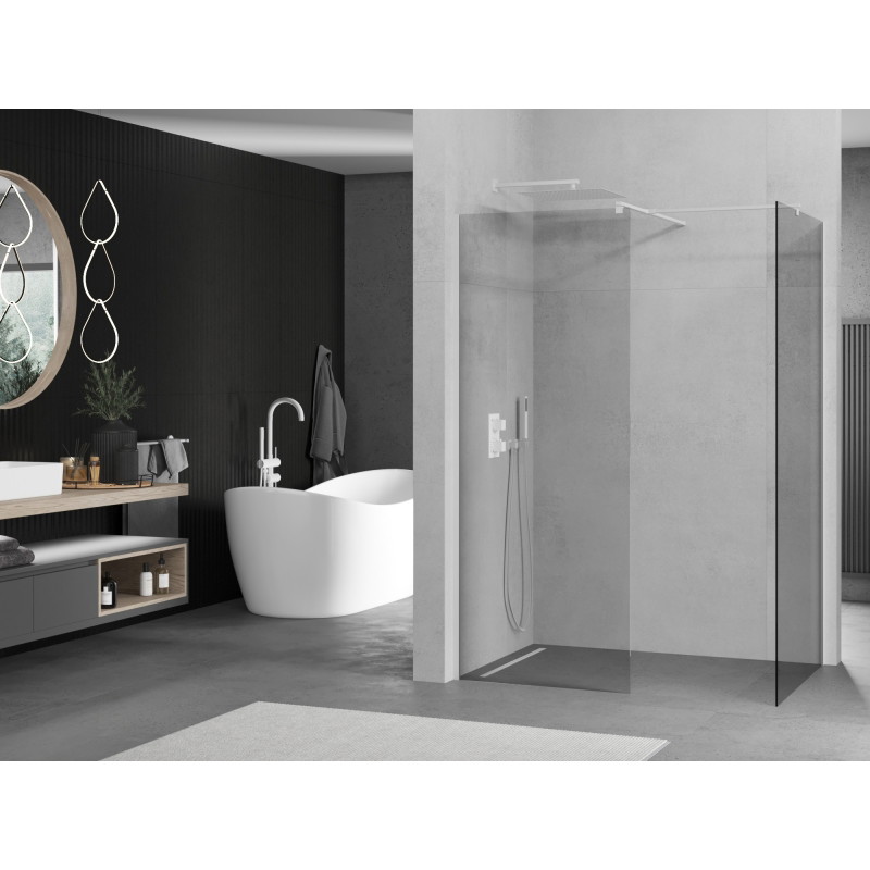 Mexen Kioto Dušo kabinos sienelė Walk-in 95 x 90 cm, permatoma, balta - 800-095-202-20-00-090