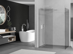 Mexen Kioto Dušo kabinos sienelė Walk-in 95 x 90 cm, permatoma, balta - 800-095-202-20-00-090