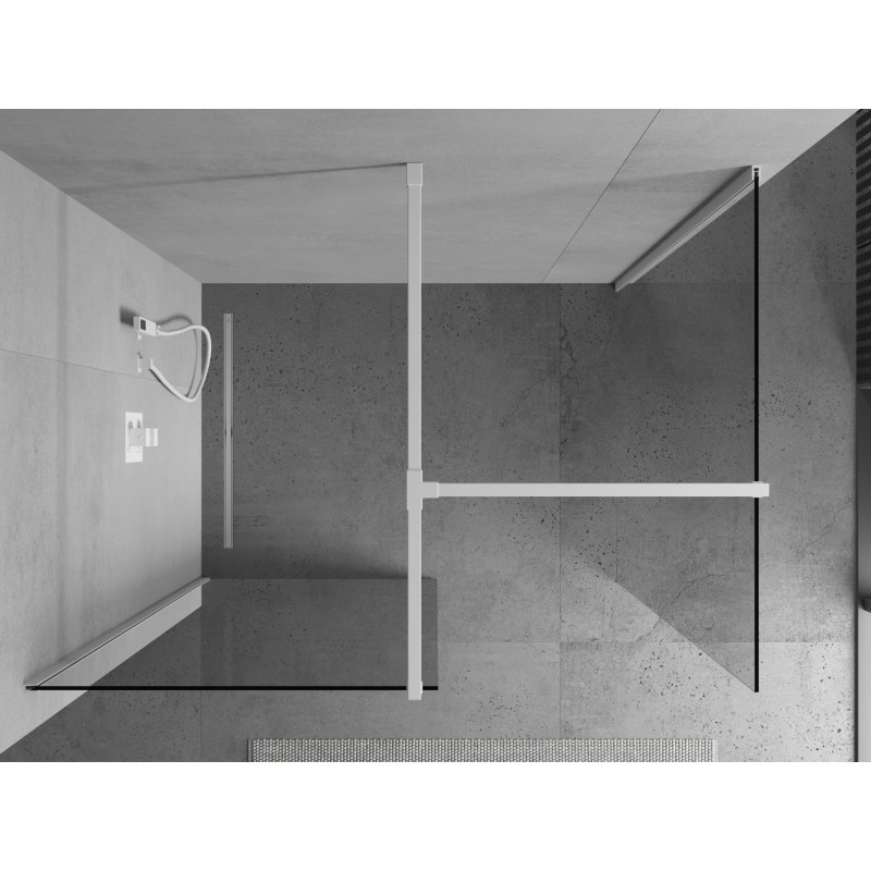 Mexen Kioto Dušo kabinos sienelė Walk-in 95 x 90 cm, permatoma, balta - 800-095-202-20-00-090