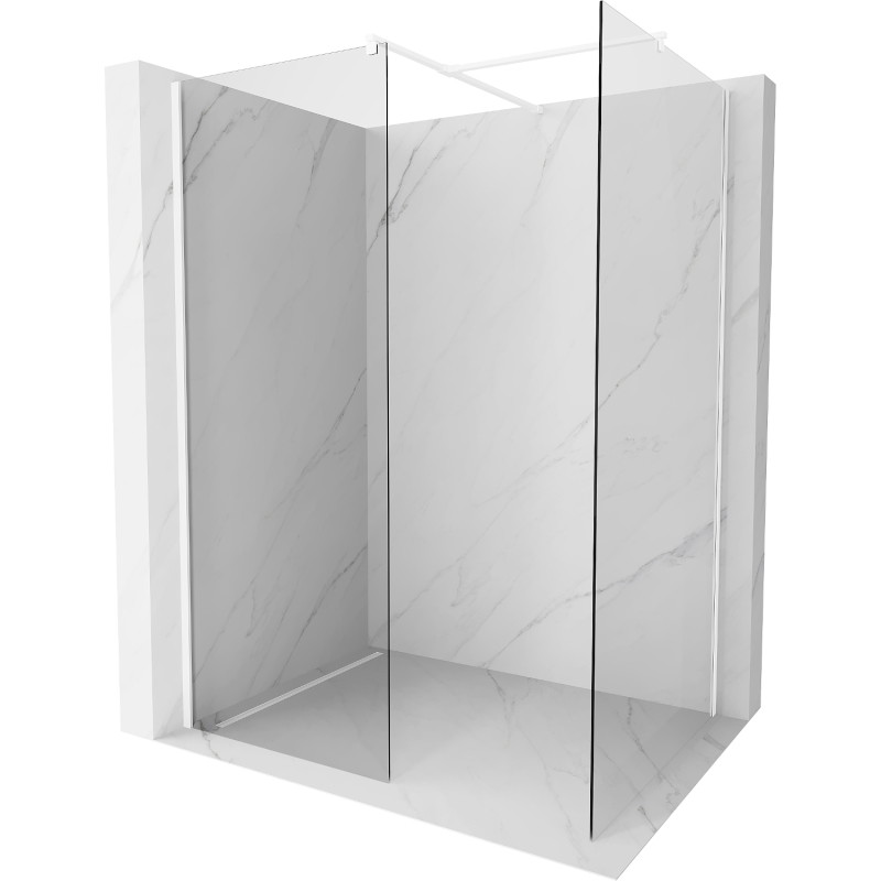 Mexen Kioto Dušo kabinos sienelė Walk-in 95 x 90 cm, permatoma, balta - 800-095-202-20-00-090