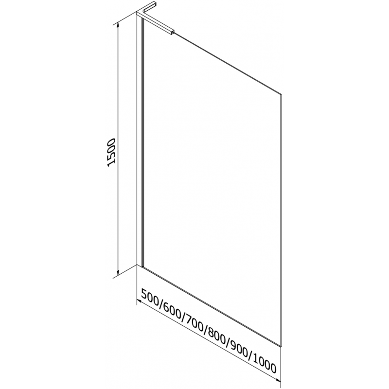 Mexen Next L voniai skirtas 1-duris barjeras 60 x 150 cm, permatomas, baltas - 895-060-000-03-00-20