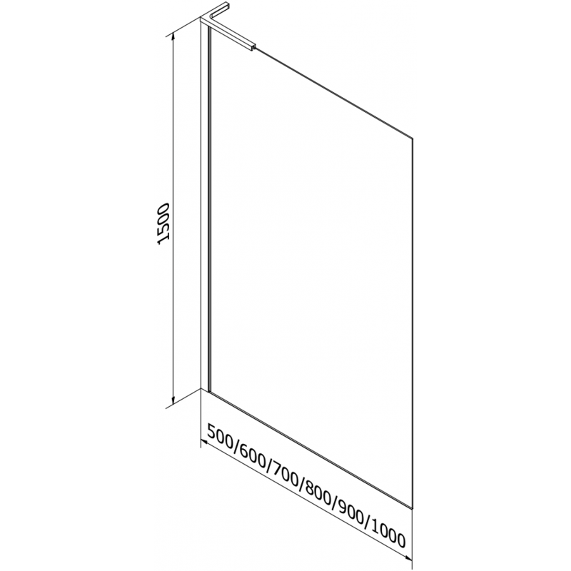 Mexen Next L vonios pertvara, 1-durų, 50 x 150 cm, matinė, auksinė - 895-050-000-03-30-50