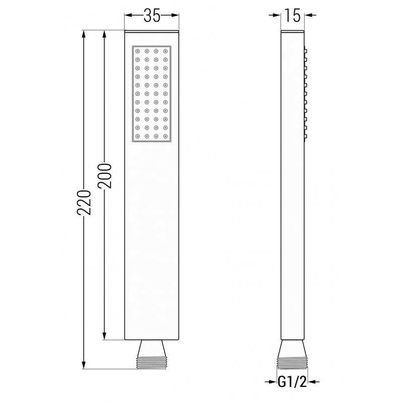 Mexen Cube DR02 įmontuojamas dušo rinkinys su 30 cm lietaus dušu, grafitas - 77502DR0230-66
