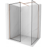 Mexen Kioto dušo pertvara Walk-in 100 x 100 cm, juodas raštas, šlifuota varis - 800-100-202-65-70-100