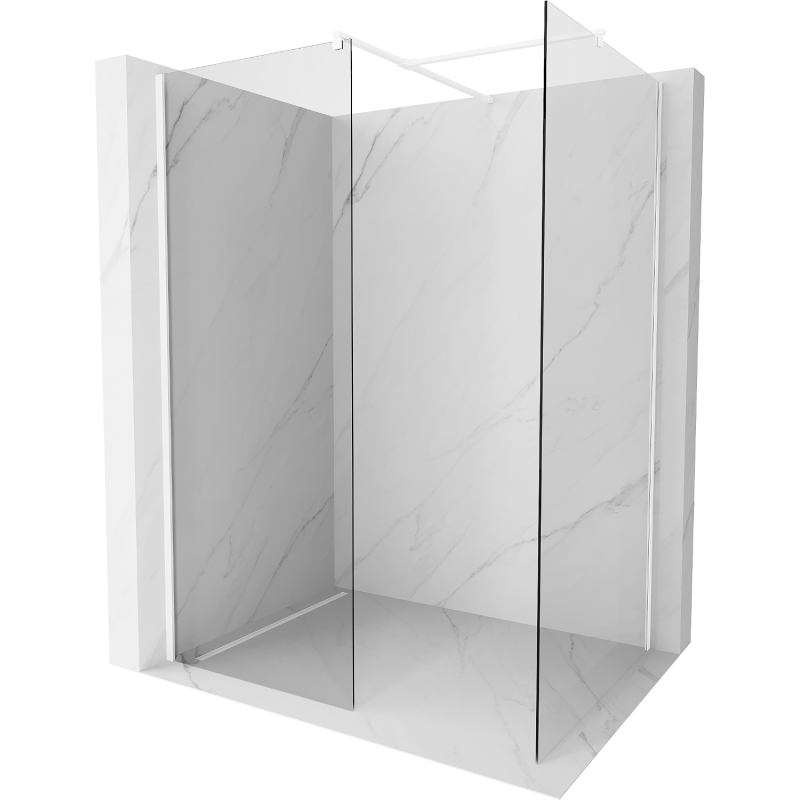 Mexen Kioto dušo sienelė Walk-in 160 x 80 cm, permatoma, balta - 800-160-202-20-00-080