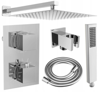 Mexen Cube DR02 potinkinė dušo sistema su 25 cm lietaus dušo galvute, chromas - 77502DR0225-00
