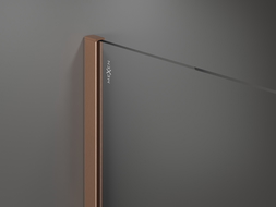 Mexen Kioto dušo sienelė Walk-in 130 x 120 cm, juodų rėmu, šlifuotas varis - 800-130-202-65-70-120