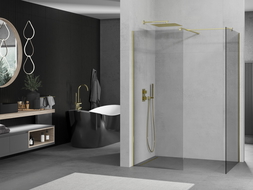 Mexen Kioto dušo siena Walk-in 90 x 70 cm, skaidri, auksinė - 800-090-202-50-00-070