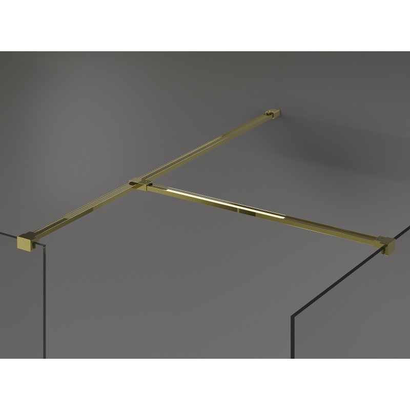 Mexen Kioto dušo sienelė Walk-in 120 x 110 cm, permatoma, auksinė - 800-120-202-50-00-110