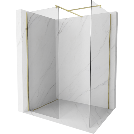 Mexen Kioto Dušo siena Walk-in 145 x 110 cm, permatoma, aukso spalvos - 800-145-202-50-00-110