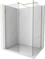 Mexen Kioto Dušo siena Walk-in 145 x 110 cm, permatoma, aukso spalvos - 800-145-202-50-00-110