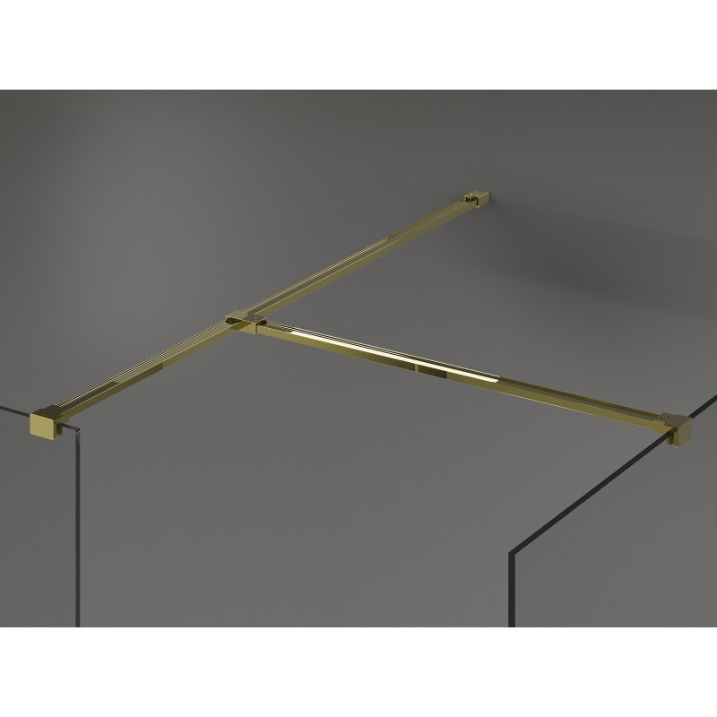 Mexen Kioto Dušo siena Walk-in 145 x 110 cm, permatoma, aukso spalvos - 800-145-202-50-00-110