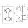 Mexen Cube DR02 įmontuotas dušo komplektas su 25 cm lietaus dušu, baltas - 77502DR0225-20