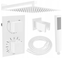 Mexen Cube DR02 įmontuotas dušo komplektas su 25 cm lietaus dušu, baltas - 77502DR0225-20