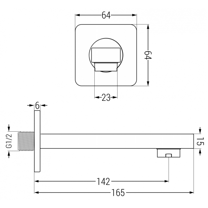 Mexen Cube DR02 įleidžiamas vonios ir dušo komplektas su 25 cm lietaus dušu, grafitas - 77503DR0225-66