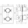 Mexen Cube DR02 potinkinio dušo komplektas z lietaus dušas 25 cm, Auksinė - 77502DR0225-50