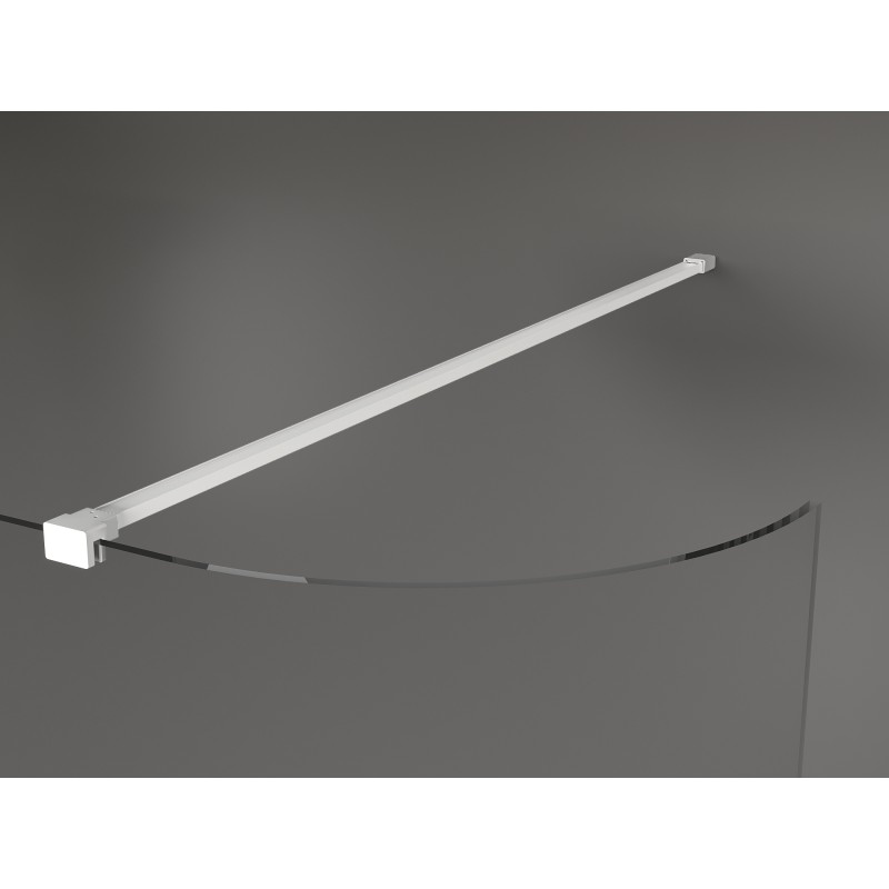 Mexen Kioto-R užapvalinta dušo siena Walk-in 80 x 200 cm, permatoma 8 mm, balta - 800-080-101-20-06