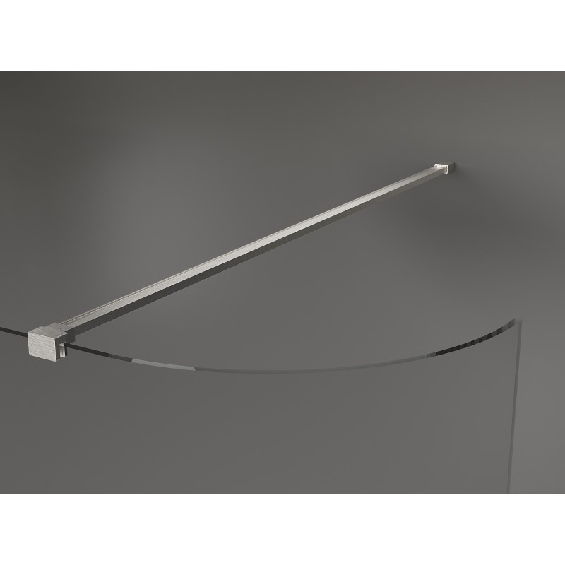 Mexen Kioto-R lenkta dušo sienelė Walk-in 130 x 200 cm, permatoma 8 mm, šlifuotas nikelis - 800-130-101-97-06