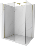 Mexen Kioto dušo siena Walk-in 90 x 80 cm, permatomas, auksinė šlifuota - 800-090-202-55-00-080