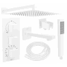 Mexen Cube DR02 įmontuojama vonios ir dušo sistema su 30 cm lietaus dušo galva, balta - 77503DR0230-20