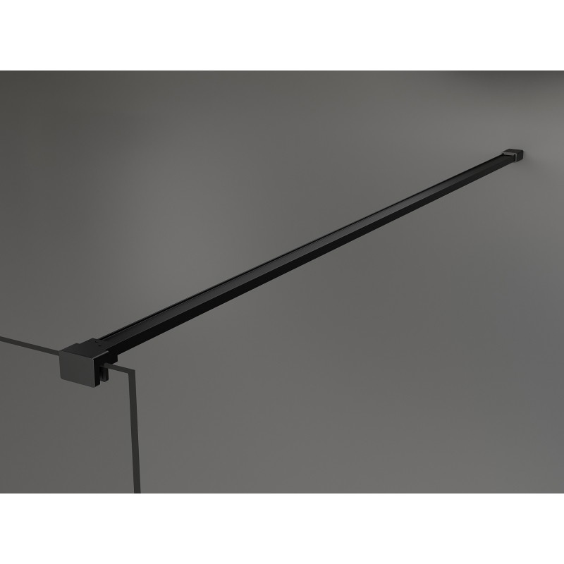 Mexen Kioto dušo siena Walk-in 50 x 200 cm, juodas rėmas 8 mm, juoda - 800-050-101-70-70