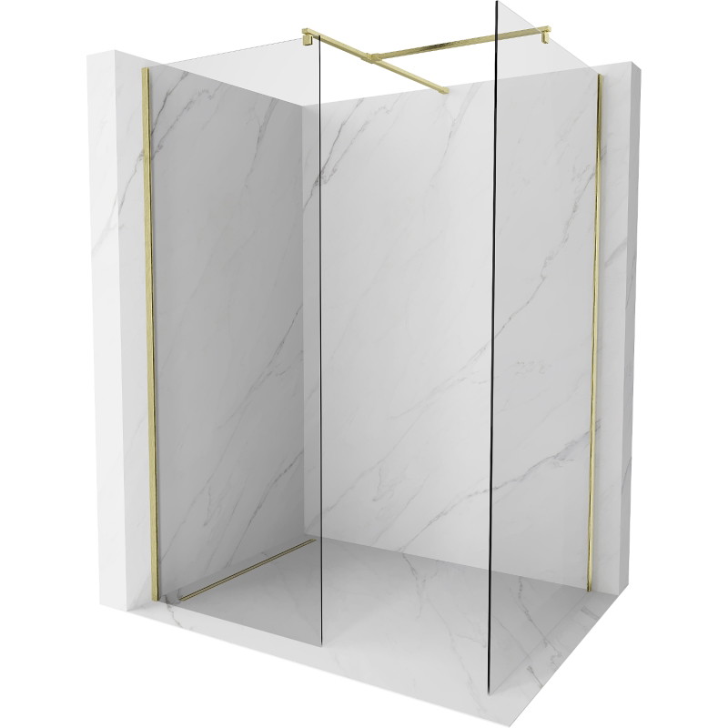 Mexen Kioto dušo siena Walk-in 180 x 85 cm, permatomas, auksinė šlifuota - 800-180-202-55-00-085