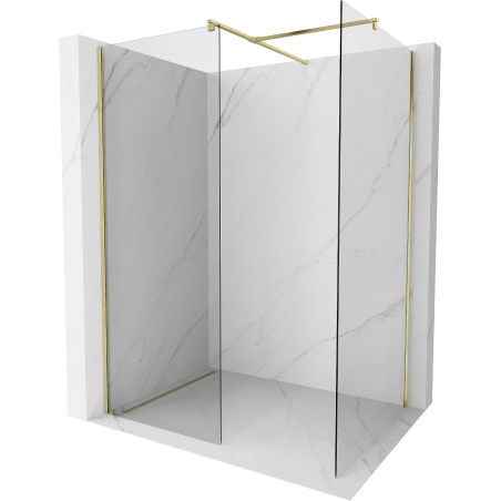 Mexen Kioto dušo siena Walk-in 180 x 85 cm, permatomas, auksinė šlifuota - 800-180-202-55-00-085