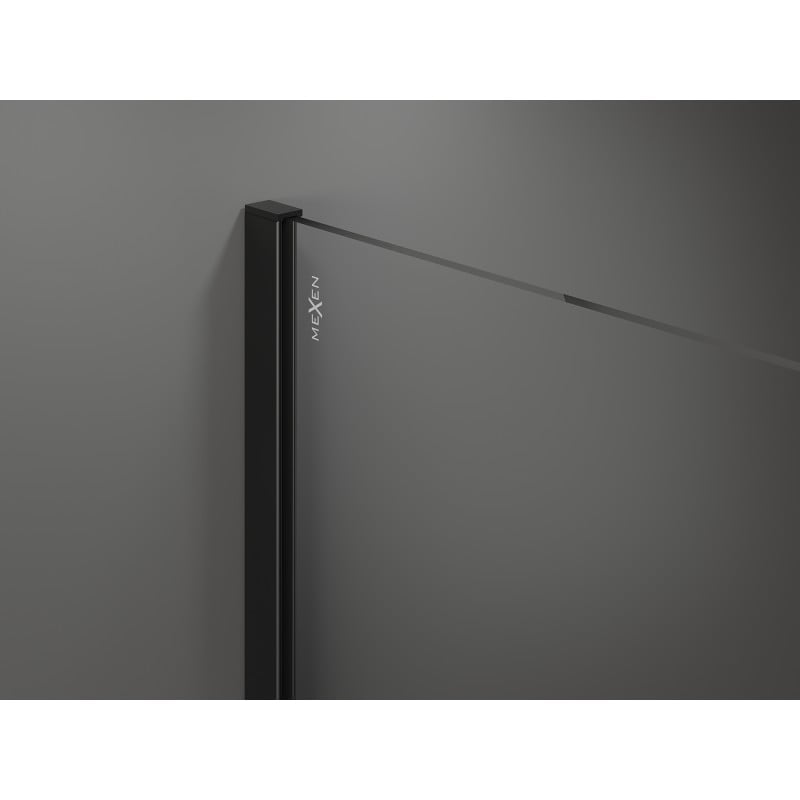 Mexen Kioto dušo pertvara Walk-in 80 x 200 cm, juodas rėmas 8 mm, juodas - 800-080-101-70-70
