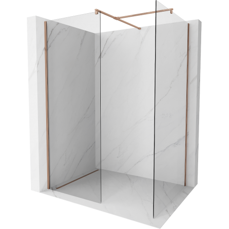 Mexen Kioto dušo siena Walk-in 170 x 115 cm, skaidrus, rožinis auksas - 800-170-202-60-00-115