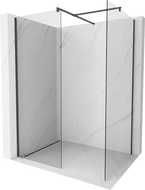 Mexen Kioto dušo siena Walk-in 110 x 85 cm, permatomas, juodas - 800-110-202-70-00-085