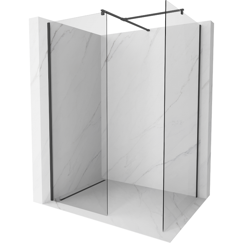 Mexen Kioto walk-in dušo siena 120 x 100 cm, skaidri, juoda - 800-120-202-70-00-100