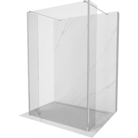 Mexen Kioto laisvai stovianti dušo siena 170 x 30 x 30 cm, skaidri, chromas - 800-170-030-222-01-00-030