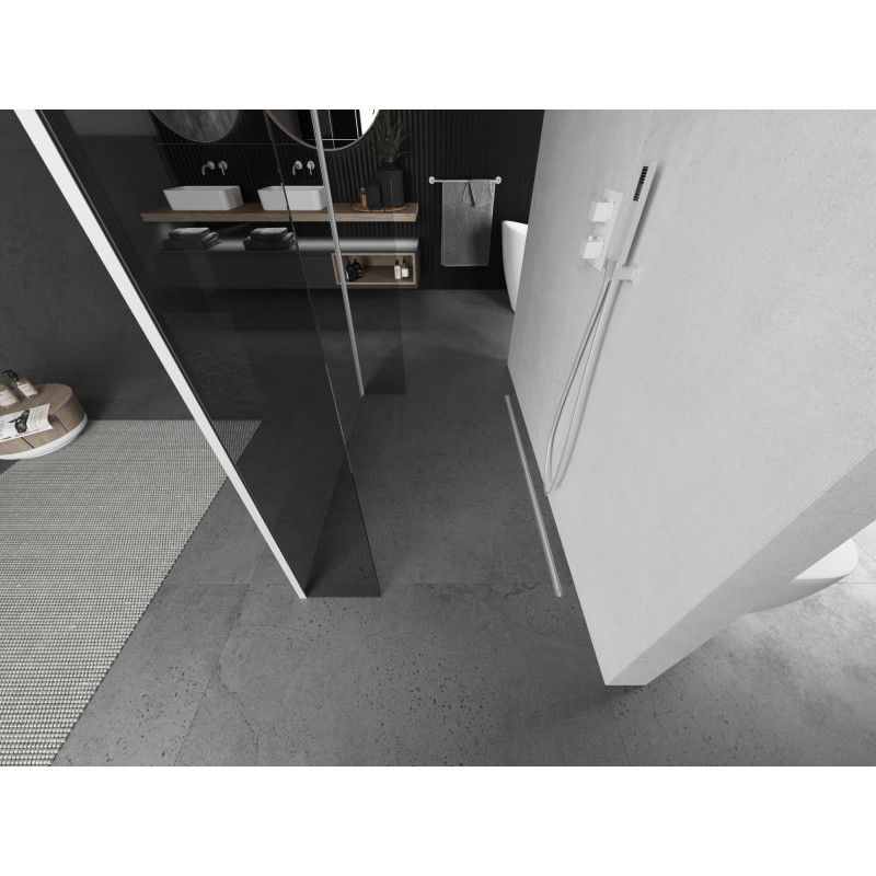 Mexen Kioto laisvai stovinti dušo pertvara 115 x 30 x 30 cm, skaidri, balta - 800-115-030-222-20-00-030