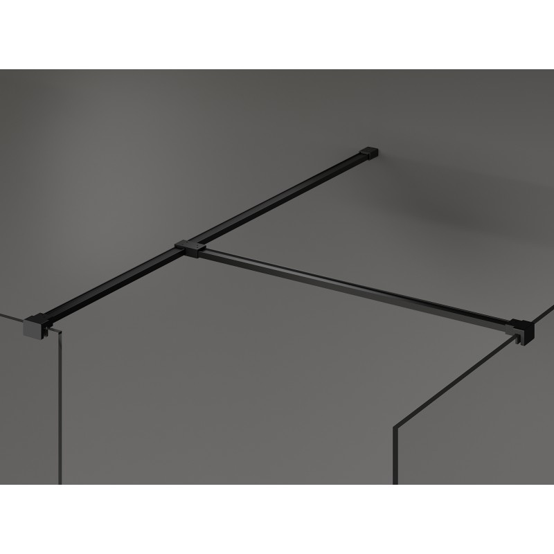 Mexen Kioto dušo sienelė Walk-in 155 x 120 cm, permatoma, juoda - 800-155-202-70-00-120