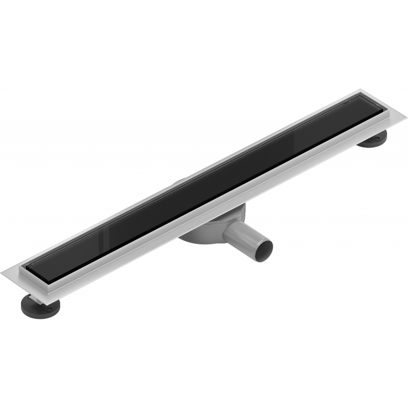 Mexen Flat 360° MGB linijinis pasukamas nutekėjimas 60 cm, juodas stiklas - 1026060-40