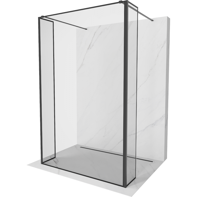 Mexen Kioto dušo sienelė, laisvai pastatoma 90 x 30 x 30 cm, juodas raštas, juoda - 800-090-030-222-70-70-030