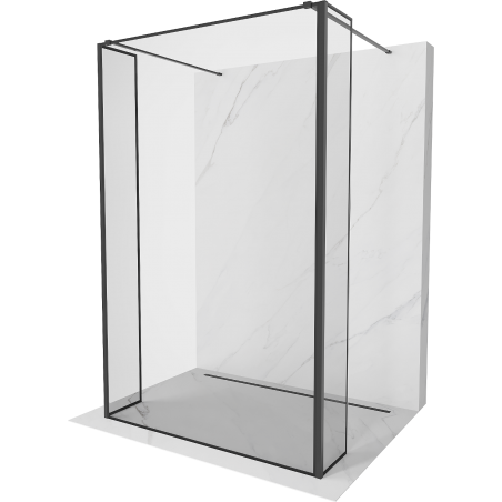 Mexen Kioto dušo sienelė, laisvai pastatoma 90 x 30 x 30 cm, juodas raštas, juoda - 800-090-030-222-70-70-030