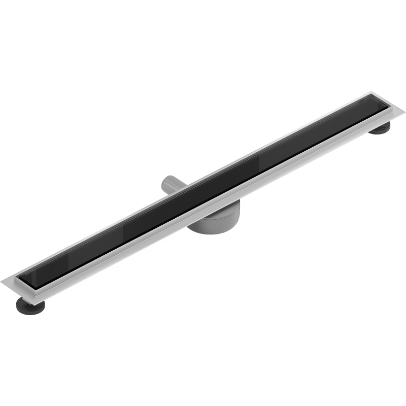 Mexen Flat 360° MGB pasukamas linijinis nutekėjimas 80 cm, juodas stiklas - 1026080-40