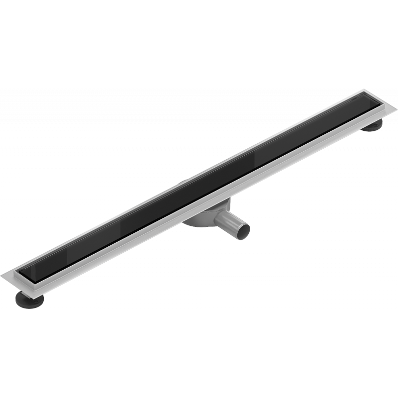 Mexen Flat 360° MGB pasukamas linijinis nutekėjimas 80 cm, juodas stiklas - 1026080-40