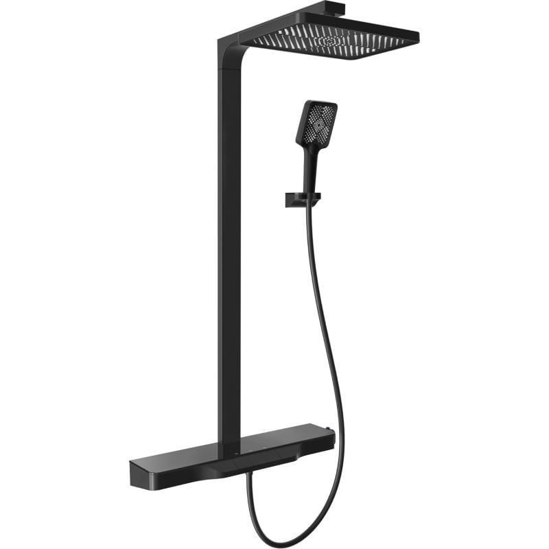 Mexen Zoom prie sienos tvirtinamas dušo komplektas su dušo galva ir maišytuvu, juodas - 78101-70