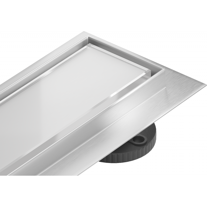 Mexen Flat 360° MGW pasukama linijinė nutekėjimo anga 60 cm, baltas stiklas - 1027060-40