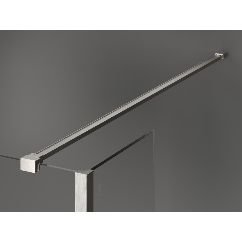 Mexen Kioto laisvai stovinti dušo pertvara 105 x 30 x 30 cm, permatoma, šlifuotas nikelis - 800-105-030-222-97-00-030