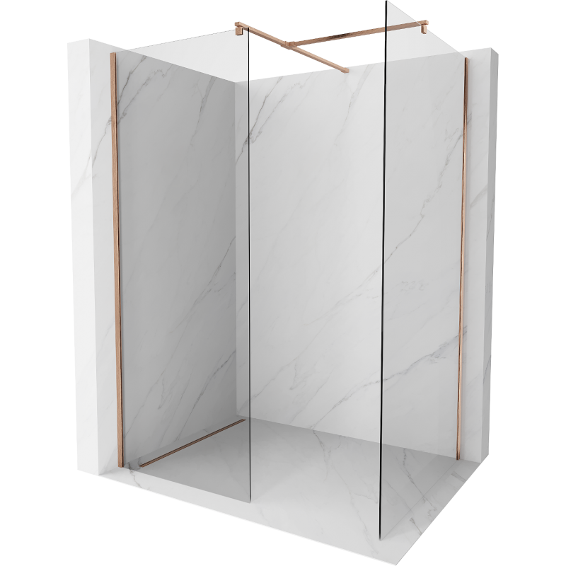 Mexen Kioto Walk-in dušo sienelė 70 x 70 cm, skaidri, šlifuota varis - 800-070-202-65-00-070